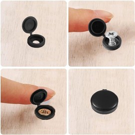 RXKFIGX 200 Pieces Screw Cover Folding Screw Cover Caps Folding Screw Cover Caps for Screw Protection Furniture Decoration Covers Protected from Dust Water Rain Black