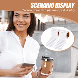 Teling 2 Rolls 1000 Pcs Tamper Evident Tape 2.75 x 0.5 Inch Tamper Proof Stickers Decals Evident Blank Tape Resistant Stickers for Food Drink Packaging Sealing Delivery Supply(White)