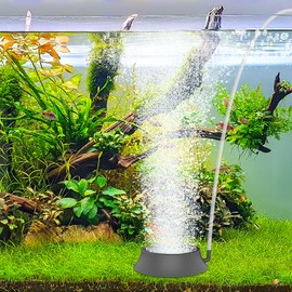 hygger Aquarium Air Stone, Fish Tank Bubbler Aerator with Stainless Steel Base, Oxygen Diffuser for Nano Air Pumps Hydroponics Small Ponds and Fish Tanks