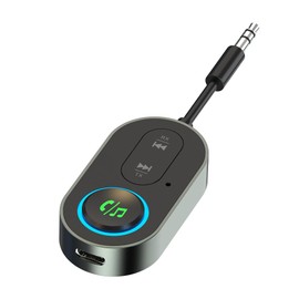 Wireless Airplane Adapter Bluetooth 5.3 Transmitter Receiver Splitter 2 in 1 Audio Adaptor with 3.5mm Aux Jack Compatible with 2 Airpods Or Wireless Headphones for Planes Airline TV Car