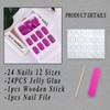 ROFIBUT Purple Press on Nails Medium Square Fake Nails Full