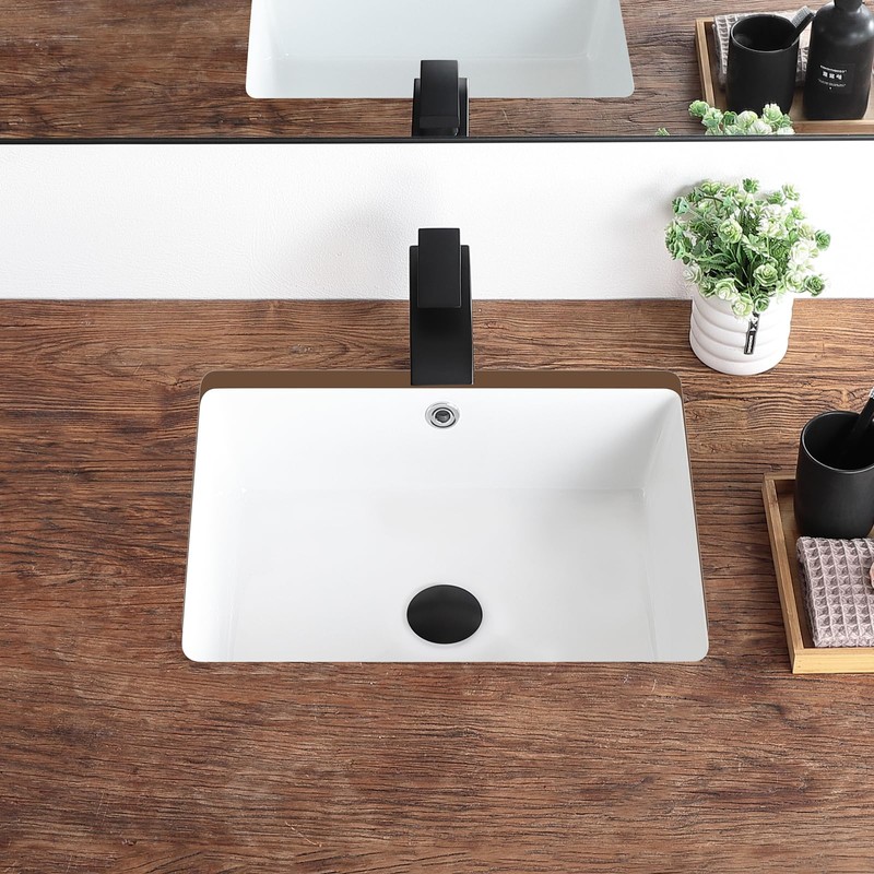 18 Inch Undermount Bathroom Sink White Rectangular Porcelain Ceramic Vanity