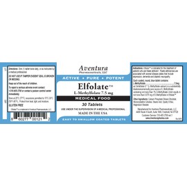 ELFOLATE® 7.5mg 3 Pack L-Methylfolate Methyl Folate Methylfolate Medical Food Supplement Doctor Recommended Professional Strength Active Pure Potent 30 Tablets