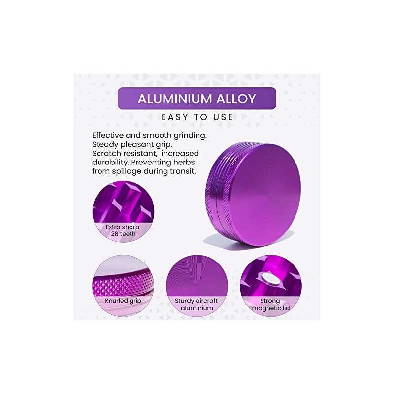 Molinillo compacto de especias de 5,6 cm (color púrpura)