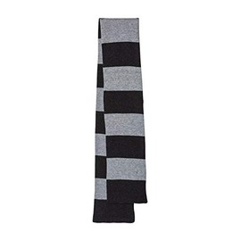Sportsman - Rugby-Striped Knit Scarf - SP02 - One Size - Heather Black/Heather Grey
