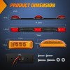 Nilight LED Trailer Light Kit 2 PCS Red Rectangular LED