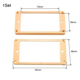 sourcing map Humbucker Pickup Ring Pickup Mounting Frame Flat Base 35 for Neck and 79 for Bridge Pickup Cream Black