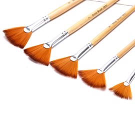 CENPEK Set of 5 Paint Brush Set Artist Fan Brush Set Made of Premium Nylon Hair for Acrylic Painting Watercolor Painting Oil Painting Perfect for Beginners Artists and Children