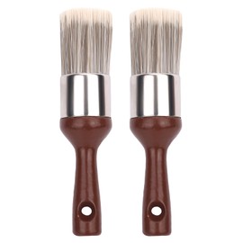 2pcs Furniture Salve Brush, Brown Wooden Leather Furniture Salve Brush with Soft Nylon & Polyester Bristles Household Wood Cleaning Brushes for Home Leather