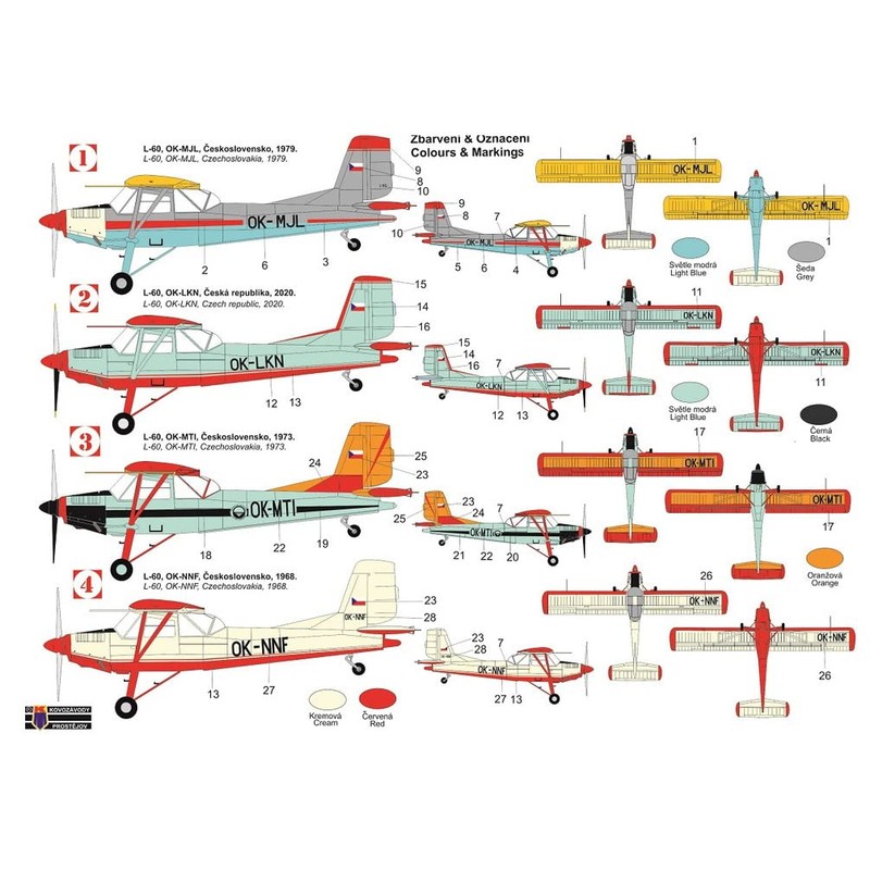 KP Model KPM0382 1/72 Czechoslovakia Let L-60 Brigadia Plastic Model