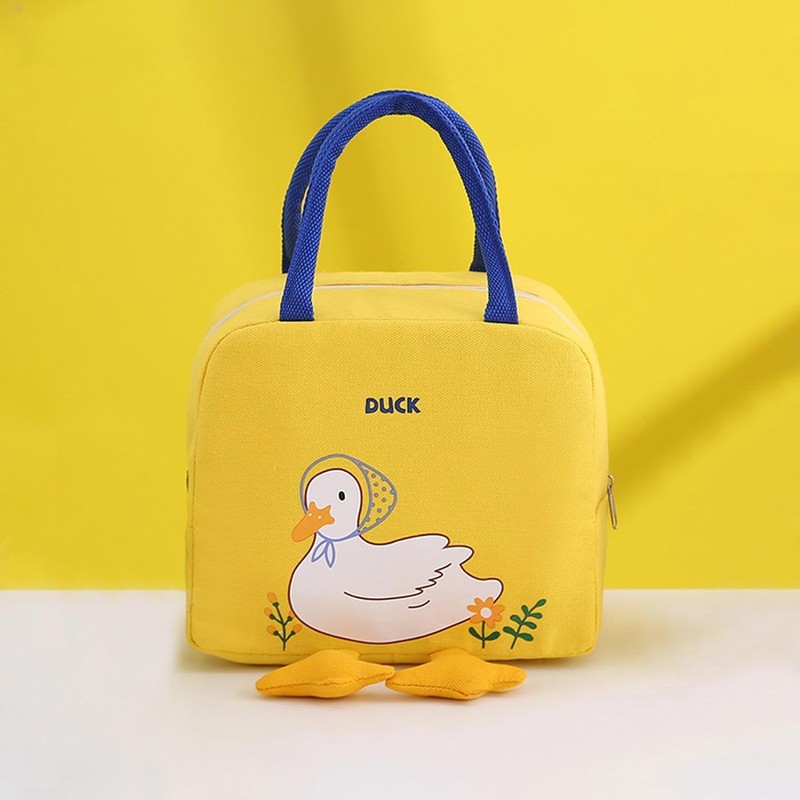Bolsa Almuerzo Grande Con Lindo Pato Y Pies, Lonchera Termica