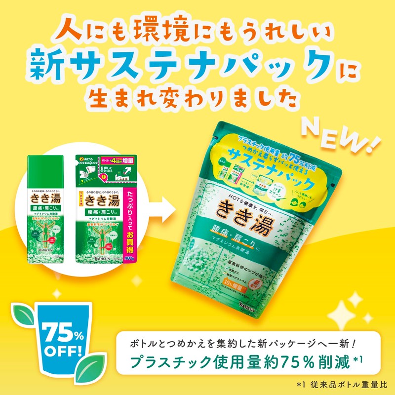 きき湯【薬用入浴剤】カリウム芒硝炭酸湯 はちみつレモンの香り 360g(約12回分) バスクリン 炭酸入浴剤