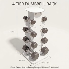 YUFER 4 Tier Dumbbell Rack for Home Gym
