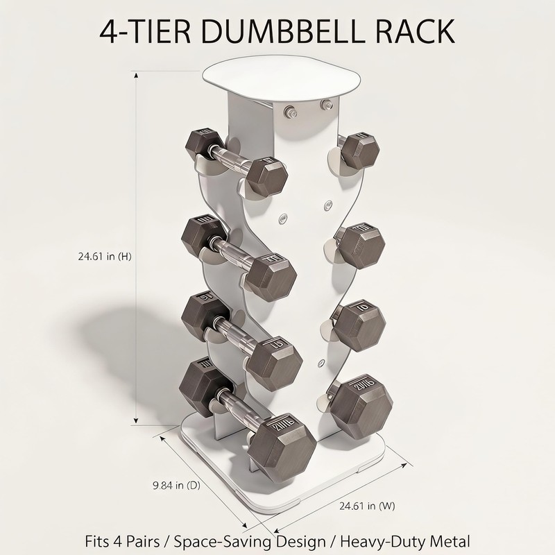 YUFER 4 Tier Dumbbell Rack for Home Gym