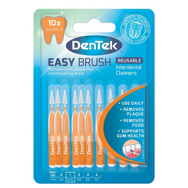 DenTek Easy Brush Interdental Brushes, ISO1/0.45mm for removing food and
