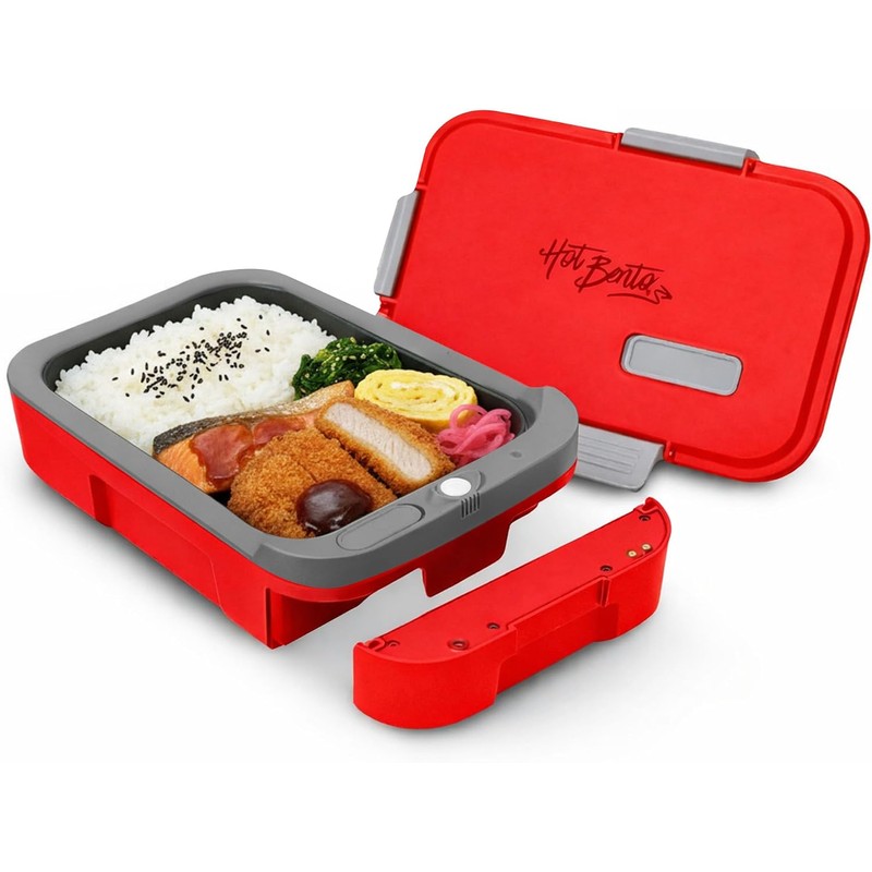 PLUS Self-Heated Cordless Lunch Box & Food Warmer, Ruby
