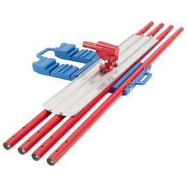 Bull Float Magnesium Concrete Float, 36 x 8" Round End Concrete Float Tool Cement Tool, Concrete Kit Bull Float with 4 Float Handle Bracket Concrete Tools Finishing（RED）