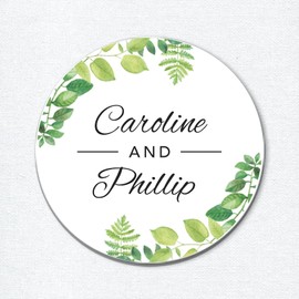 Greenery Wedding Stickers with Calligraphy, Wedding Favor Stickers, Wedding Labels, Name Wedding Stickers, Woodland Wedding, F8:26