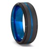 generic Anillo De Carburo De Tungsteno Para Hombre Línea Azul