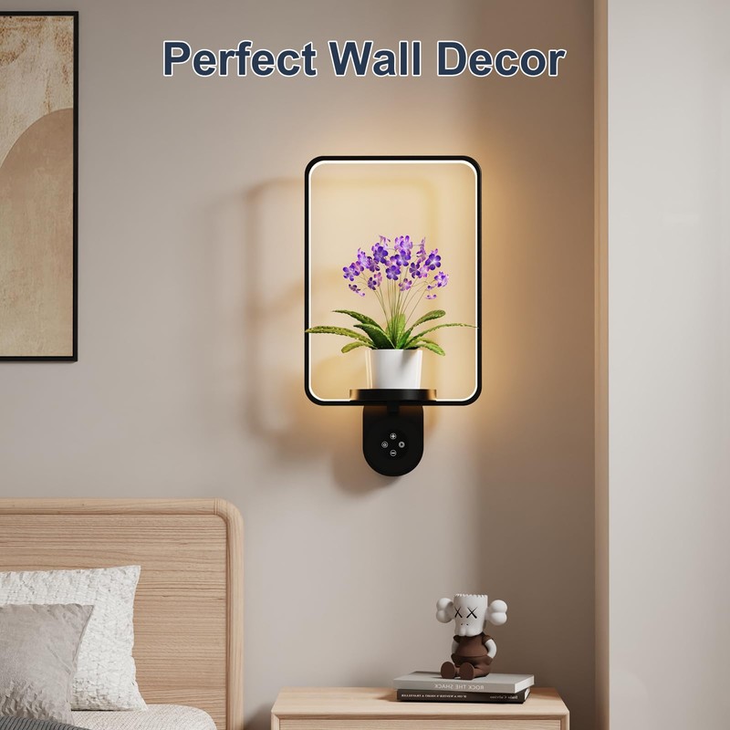 Starxing Wall Plant Holder with Light, 2 Pack Plant Wall