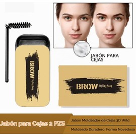 Jabón para Cejas, 2pcs Soap Brows, Eyebrow Soap Kit, Jabón para dar Forma a Las Cejas, Gel para Jabones de Cejas en 3D Crema, Wild Eyebrow Shape Soap, Impermeable de Larga Duración, 3D Con Cepillos Para Cejas Naturales