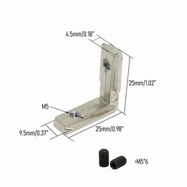 FOCMKEAS 10Pcs Interior Joint Brackets 90 Degree T Slot L-Shape Corner Brackets Internal Angle Connectors for European Standard 2020 Series 6mm T Slot Aluminum Extrusion Profile, Zinc Alloy