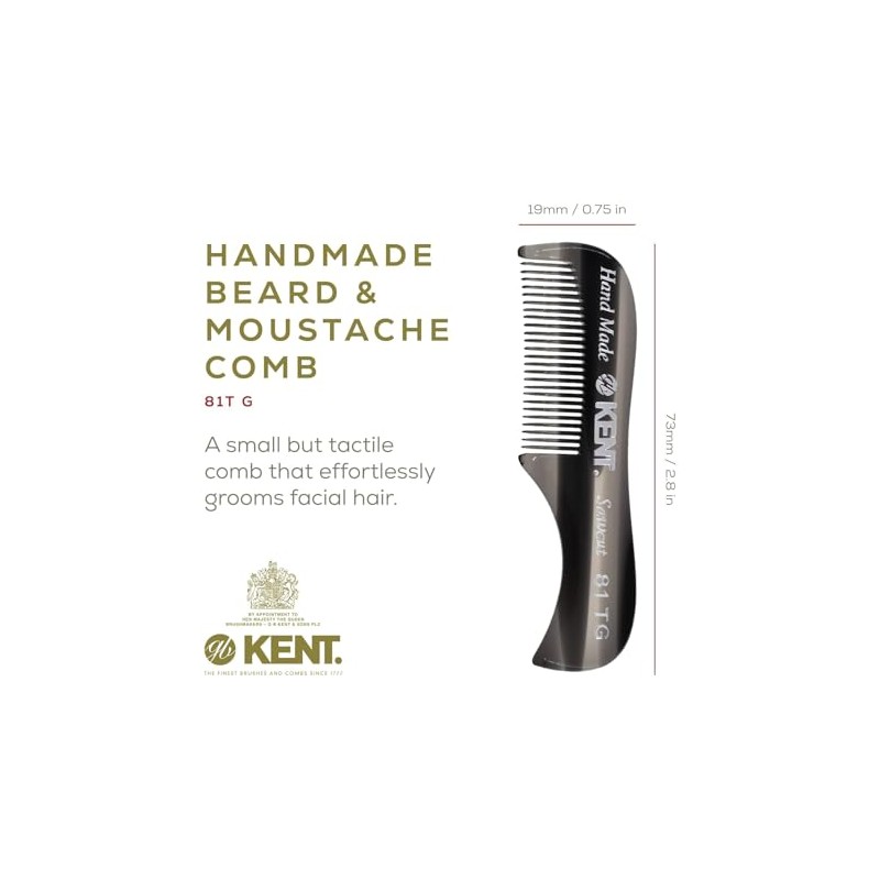 Juego Peines Grafito Hechos Mano Kent 81t Peine Barba Bigote