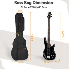 IBVIVIC Electric Bass Guitar Bag Dust Cover Water Resistent Dual Adjustable Shoulder Strap Guitar Case Gig Bag No Padding, Bag Only