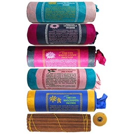 Tibetan Nagchampa Flower Rose White Lotus Chamonile Incense Sticks Set of 5