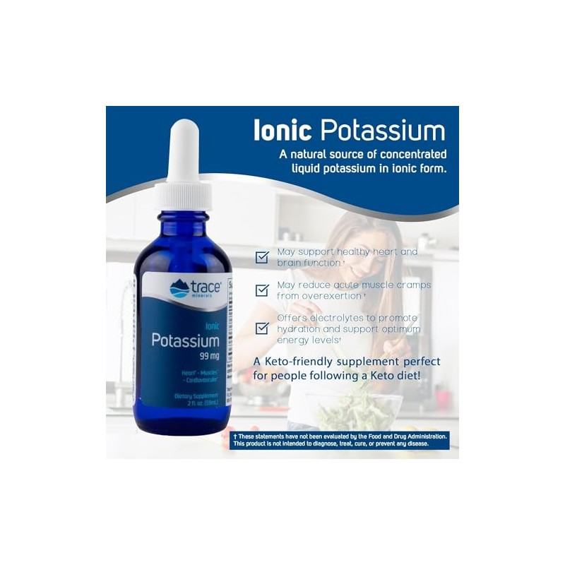 Trace Minerals Research Liquid Ionic Potassium Supplement, 2 Ounce