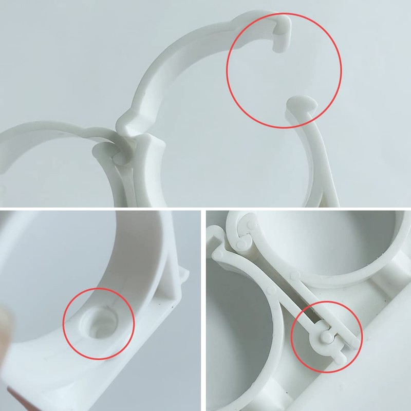 HLIWS 12PCS Inner Diameter 40mm,Plastic Water Pipe Fixed Clips,Tubing Clips,Universal