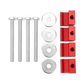 4PCS Pickup Truck Tool Box Tie Down J Hooks,Mounting Kit Aluminium Stainless Steel Universal Parts(Red)