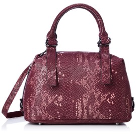 Orsley XN1905-01 Lightweight Cow Leather Boston Bag Women's 2-Way Shoulder Tote Bag for Work, red