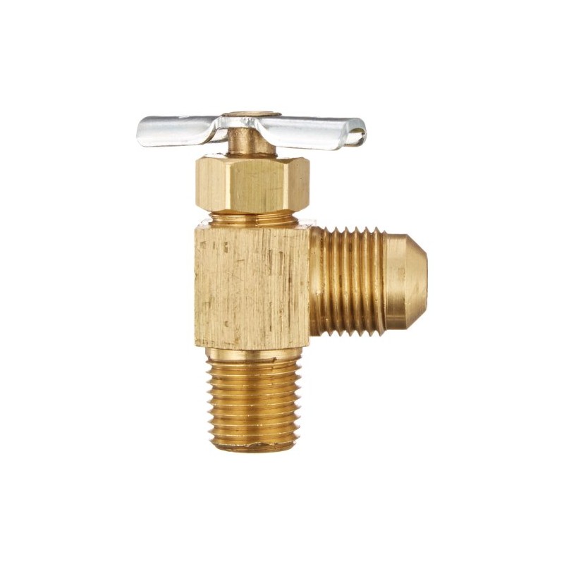 Eaton Weatherhead 330 Brass Needle Valve, Flare Angle, 90 Degree