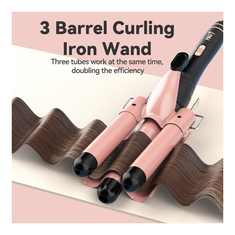 Maxt 5-in-1 Interchangeable Curling Iron Wand Set with 3 Barrels