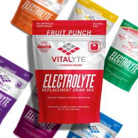 Vitalyte Vitalyte Electrolyte Powder Drink Mix, Isotonic Electrolyte Hydration Mix, Case Pack (6 Pack, Fruit Punch)