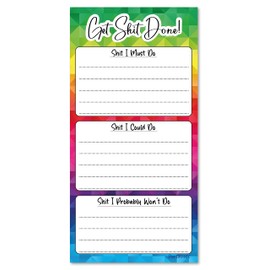 PartiKraft - Get Sh*t Done! - Sweary To Do List Notepad - 50 Sheet DL Note Pad (1 x Notepad)