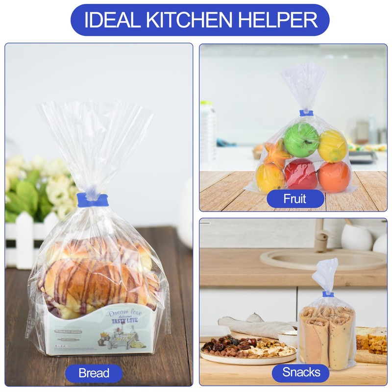 Sarini 100 Pieces Reusable Plastic Bread Clips Keep Your Food