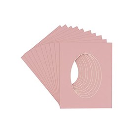 CountryArtHouse Pink Acid Free 16x22 Oval Picture Frame Mat with White Core Bevel Cut for 12x19 Pictures - Fits 16x22 Frame - Pack of 10 Matboard Show Kits with Acid Free Backings & Clear Bags