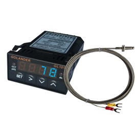12V/24V DC Powered Universal 1/32 DIN PID Temperature Controller, Blue with K Thermocouple