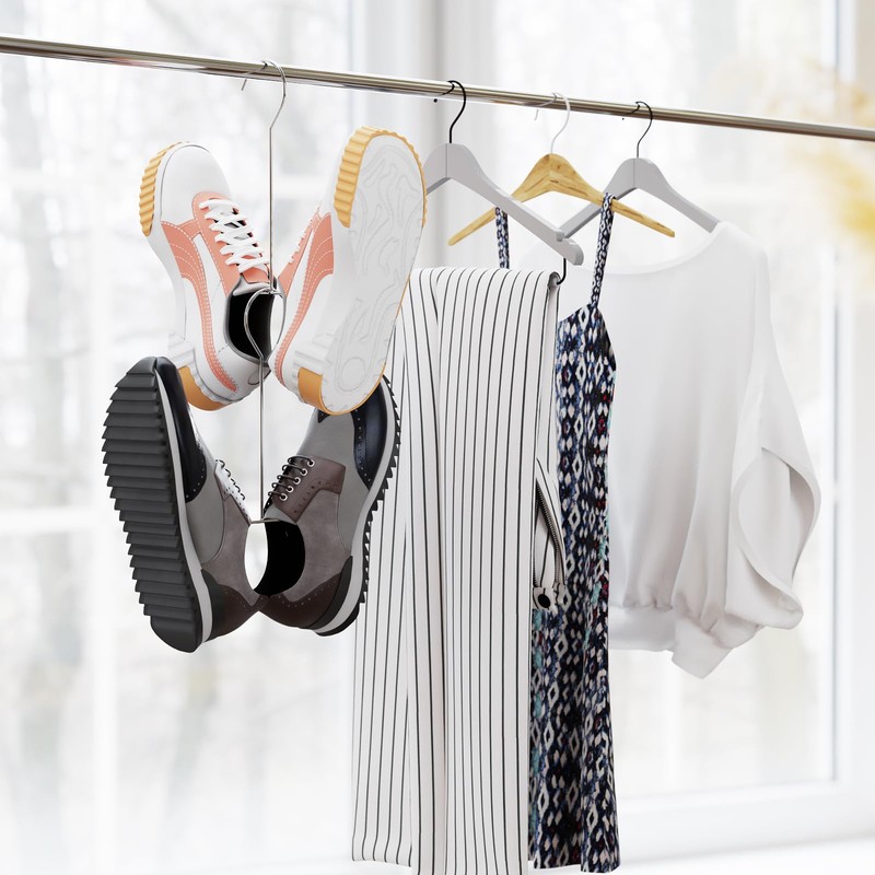 Easecos 6 Pcs Shoes Hanger Drying Rack Stainless Steel Shoes