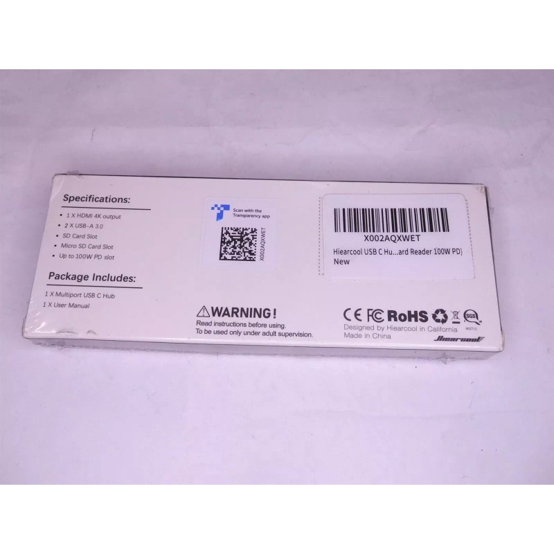 Hiearcool USB Type C Hub 100W PD Slot, HDMI 4K,