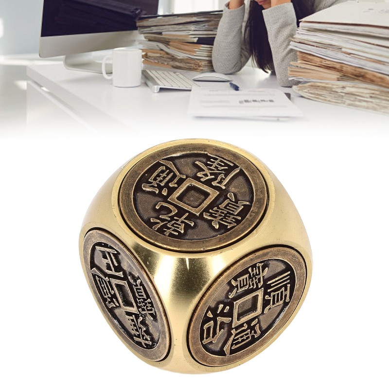 Metal Figertip Rotating Cube Embossed 6 Sided Anti Anxiety Stress