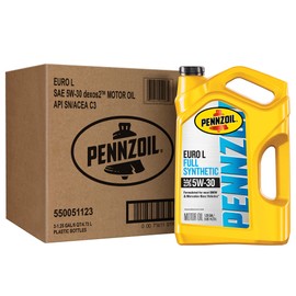 Pennzoil Platinum Euro L Full Synthetic 5W-30 Motor Oil, 5 Quart (3 Pack)