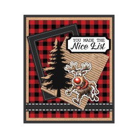 LZBRDY Reindeer & Christmas Tree Stamps and Dies for Christmas Scrapbooking & Card Making, DIY Craft Supplies