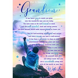 For A Special Grandson Mountain Sentiments Happy Birthday Card Lovely Verse