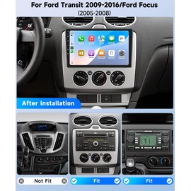Car Stereo for Ford Focus 2005-2008/Ford Transit 2009-2016[8Core 4+64G ] Wireless Carplay Android Auto,9” 1280 * 720P IPS Touch Screen Radio,Android/GPS/WiFi/32EQ DSP/59UI/BT5.0/SWC/Backup Camera