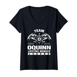 Womens Team OQUINN - Lifetime Member Gifts V-Neck T-Shirt