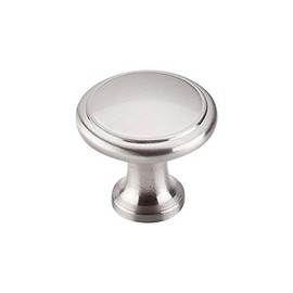 Top Knobs M376 Nouveau Collection 1-1/8" Ringed Knob, Brushed Satin Nickel