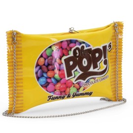 Oh My Pop! Chococandy-Chain Shoulder Messenger Bag, 34 cm, Yellow